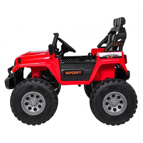 Extrémne športové vozidlo 4x4 s variabilnou veľkosťou, červené