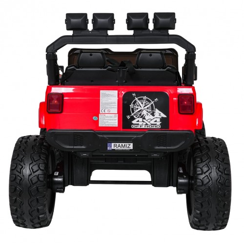 Extrémne športové vozidlo 4x4 s variabilnou veľkosťou, červené