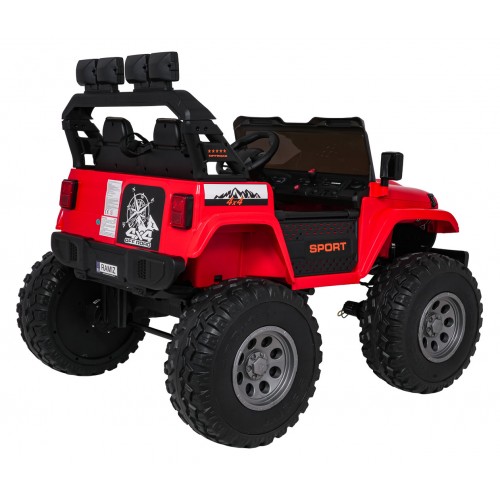 Extrémne športové vozidlo 4x4 s variabilnou veľkosťou, červené
