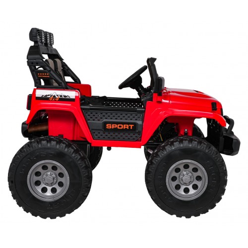 Extrémne športové vozidlo 4x4 s variabilnou veľkosťou, červené