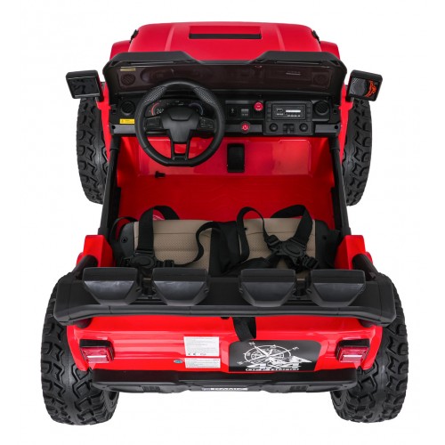 Extrémne športové vozidlo 4x4 s variabilnou veľkosťou, červené