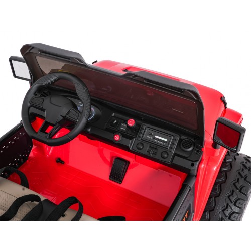 Extrémne športové vozidlo 4x4 s variabilnou veľkosťou, červené
