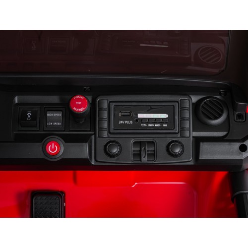 Extrémne športové vozidlo 4x4 s variabilnou veľkosťou, červené