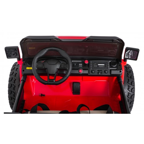 Extrémne športové vozidlo 4x4 s variabilnou veľkosťou, červené