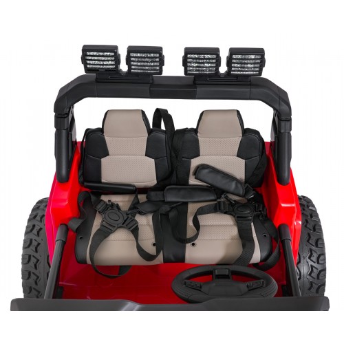 Extrémne športové vozidlo 4x4 s variabilnou veľkosťou, červené