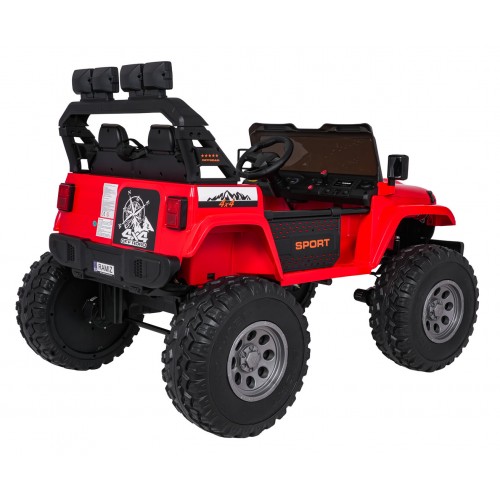 Extrémne športové vozidlo 4x4 s variabilnou veľkosťou, červené
