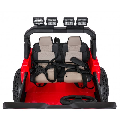 Extrémne športové vozidlo 4x4 s variabilnou veľkosťou, červené