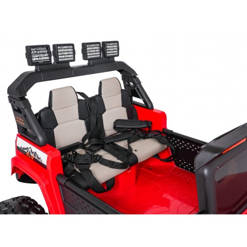 Extrémne športové vozidlo 4x4 s variabilnou veľkosťou, červené