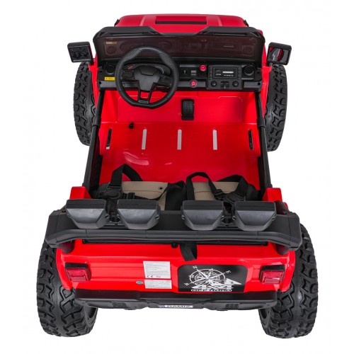 Extrémne športové vozidlo 4x4 s variabilnou veľkosťou, červené