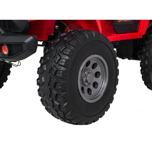 Extrémne športové vozidlo 4x4 s variabilnou veľkosťou, červené