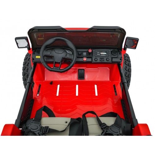 Extrémne športové vozidlo 4x4 s variabilnou veľkosťou, červené