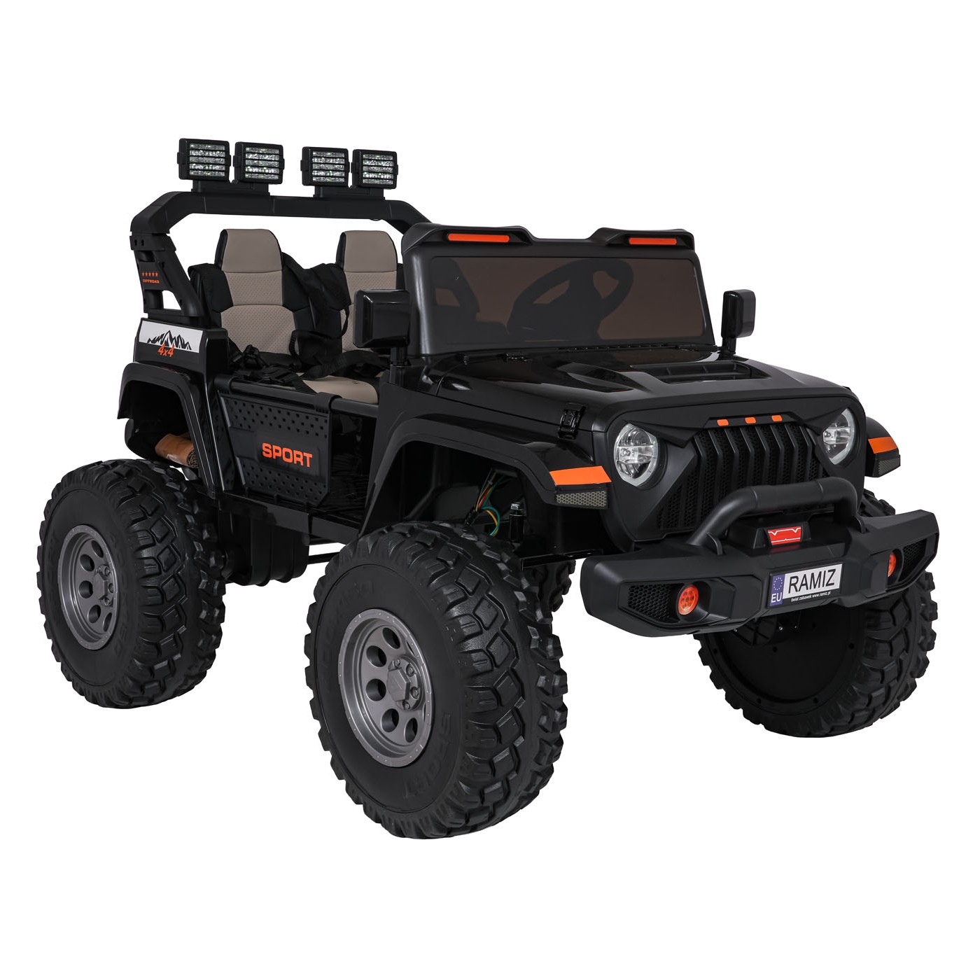 Extrémne športové vozidlo 4x4, variabilná veľkosť, čierna