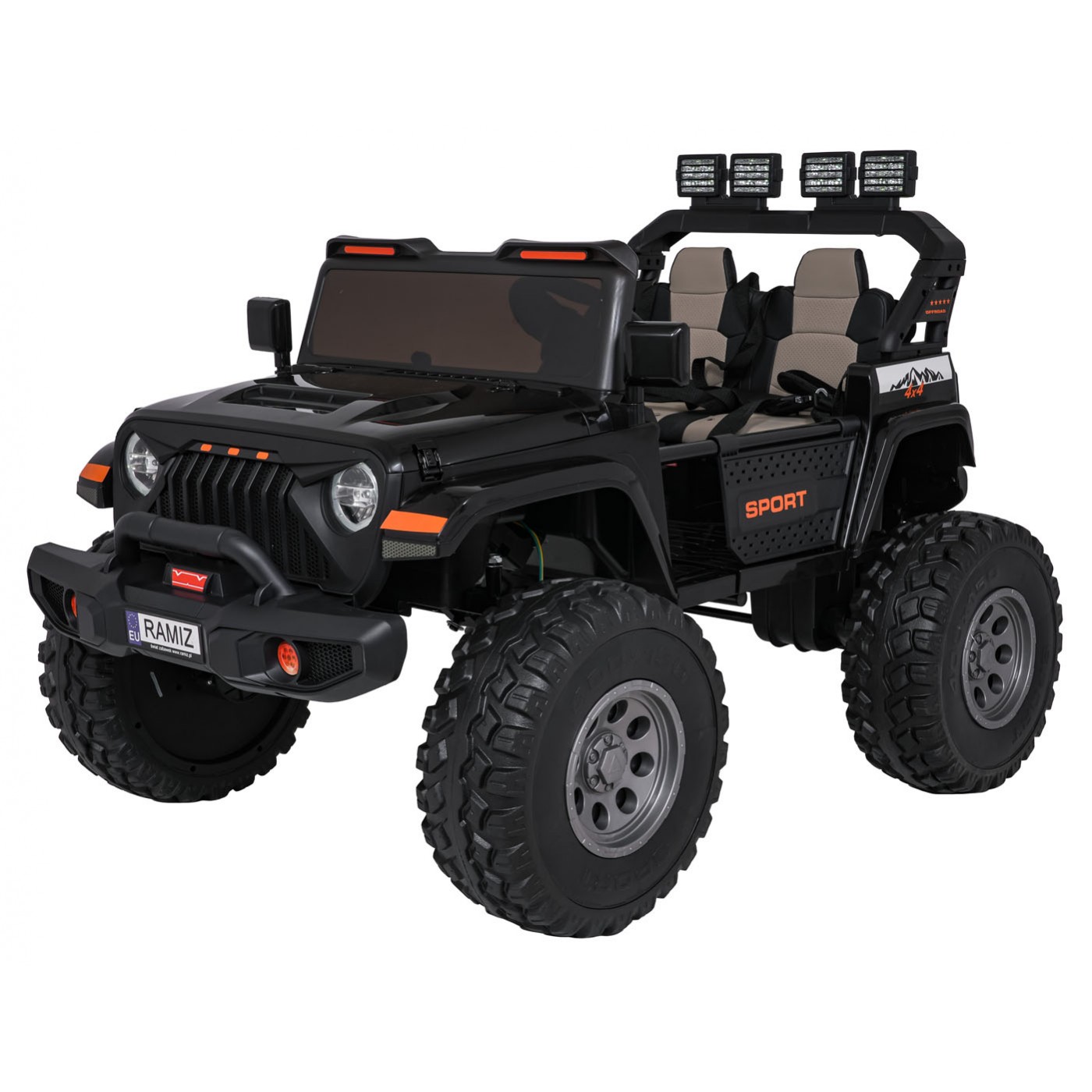 Extrémne športové vozidlo 4x4, variabilná veľkosť, čierna