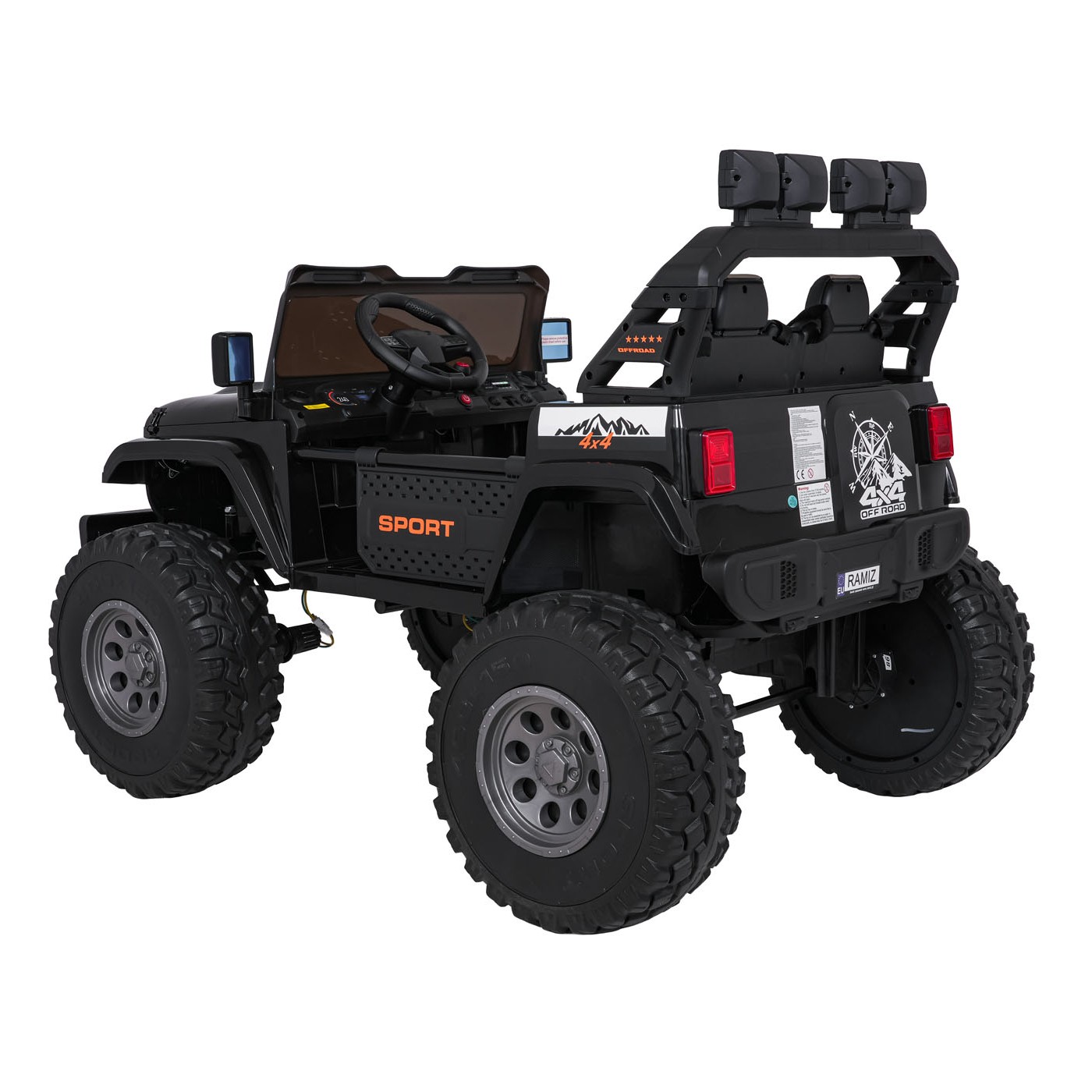 Extrémne športové vozidlo 4x4, variabilná veľkosť, čierna