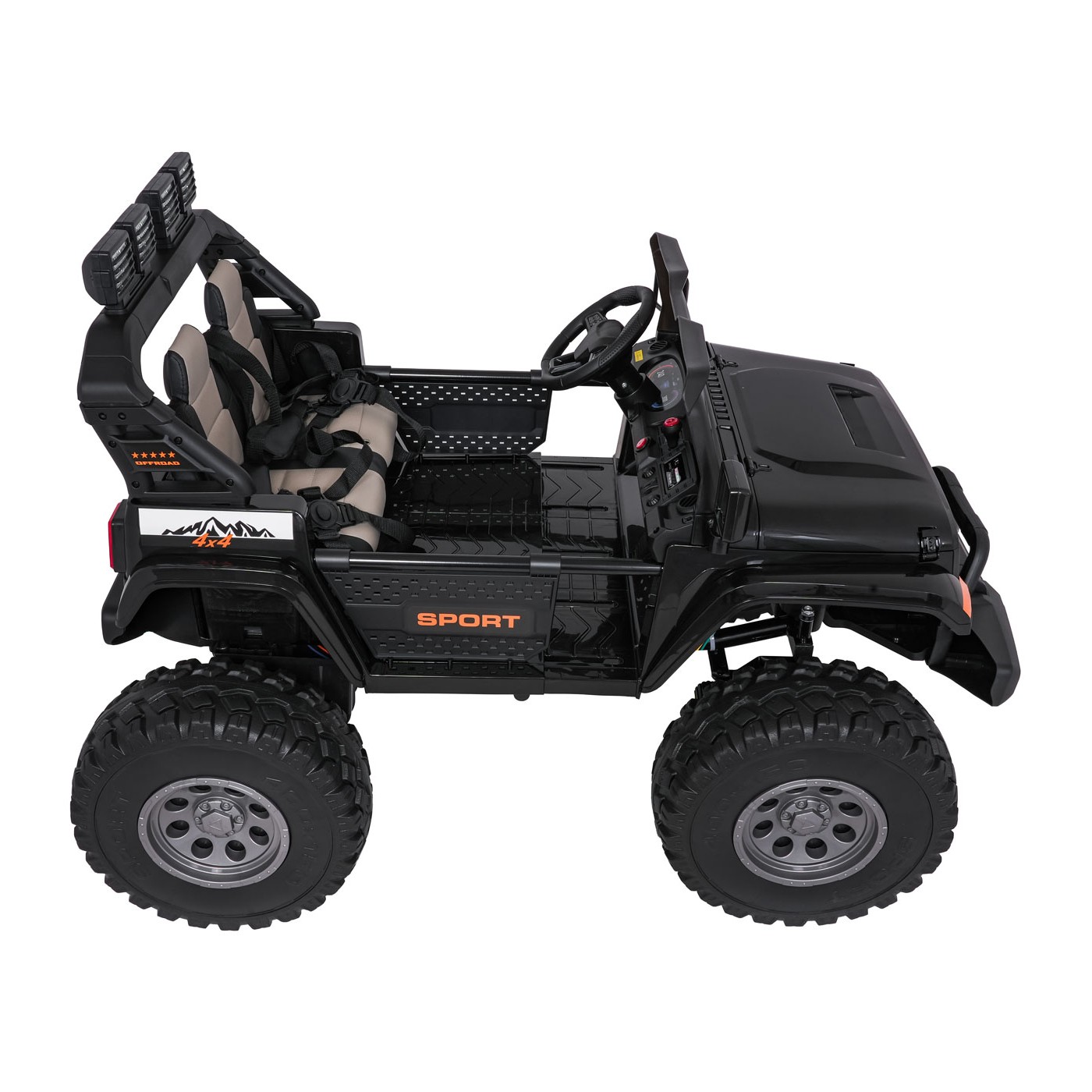 Extrémne športové vozidlo 4x4, variabilná veľkosť, čierna