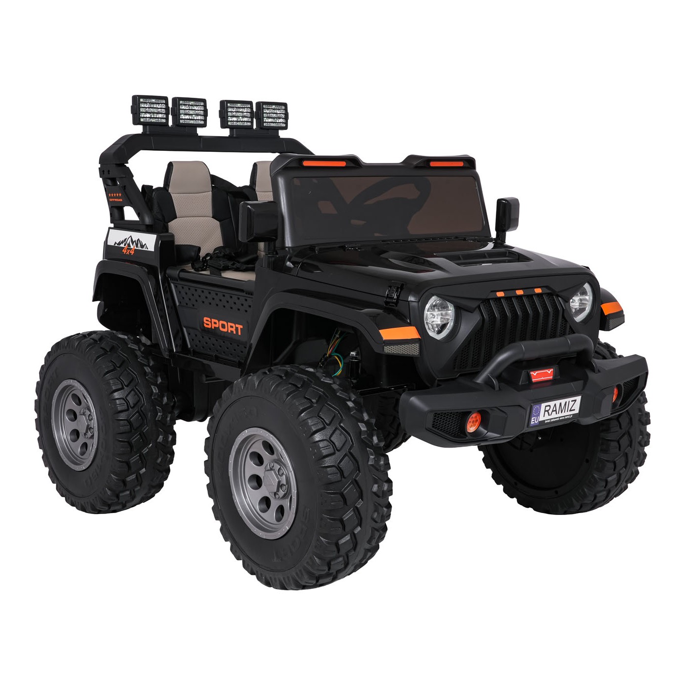 Extrémne športové vozidlo 4x4, variabilná veľkosť, čierna