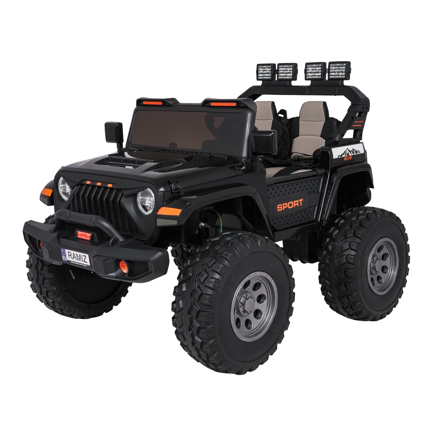 Extrémne športové vozidlo 4x4, variabilná veľkosť, čierna