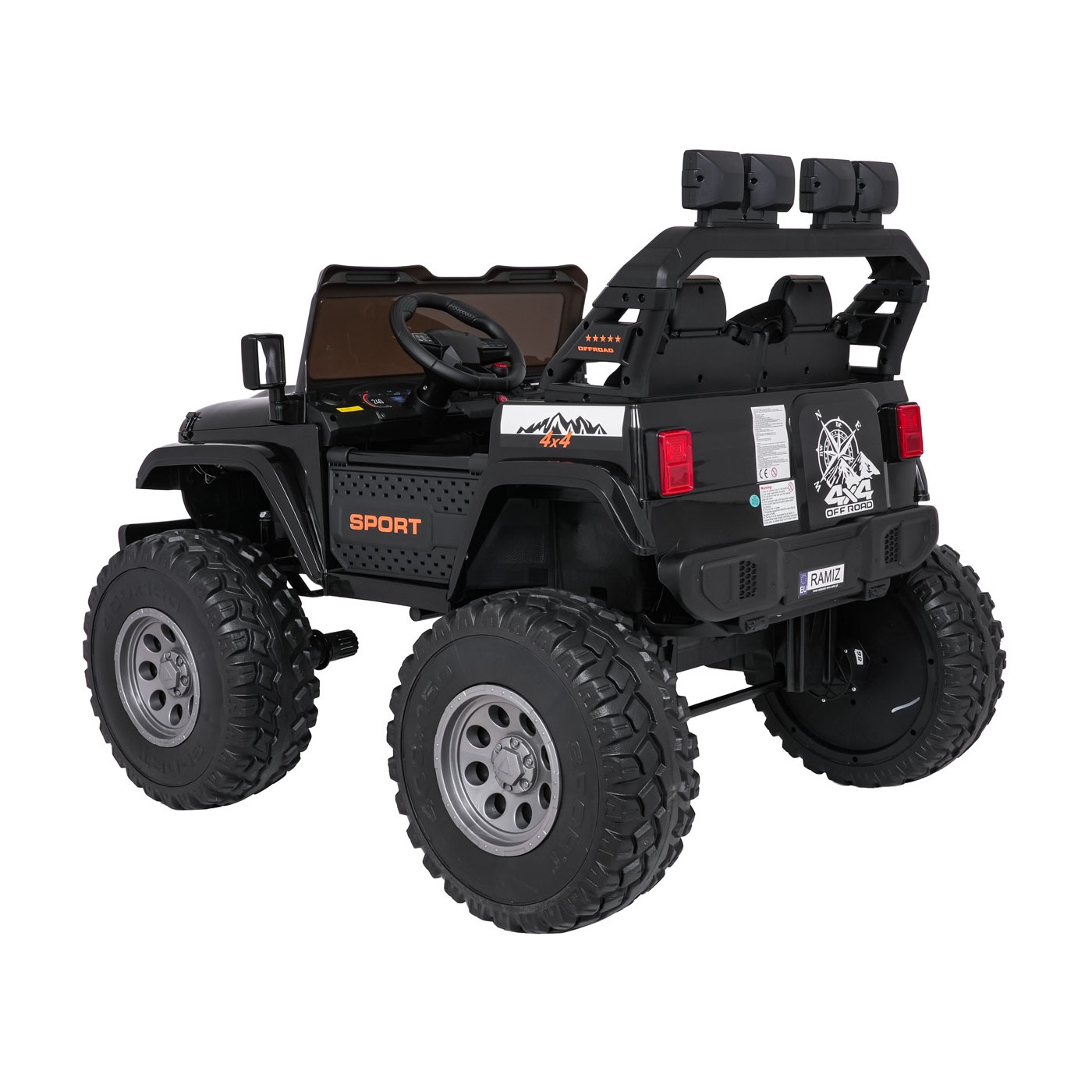 Extrémne športové vozidlo 4x4, variabilná veľkosť, čierna