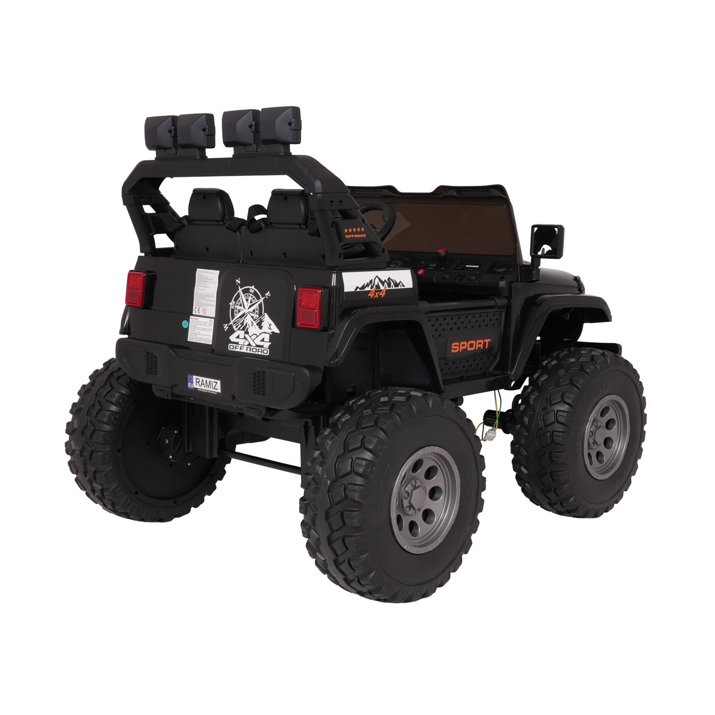 Extrémne športové vozidlo 4x4, variabilná veľkosť, čierna