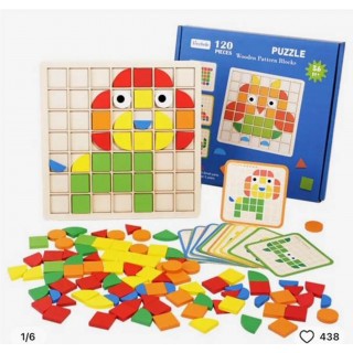 Drevené logické puzzle 120 dielikov. + Karty