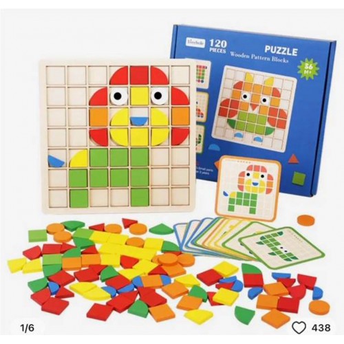 Drevené logické puzzle 120 dielikov. + Karty