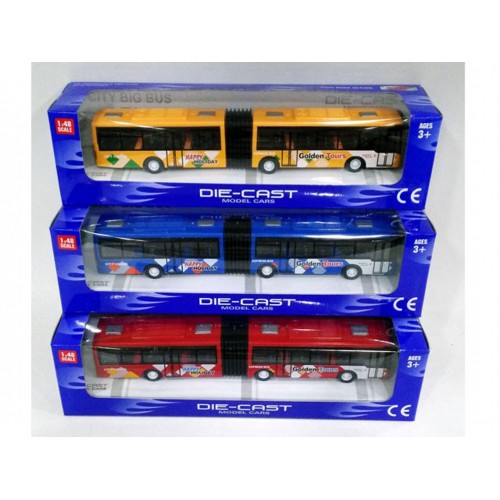 Kĺbový kovový autobus 1:48