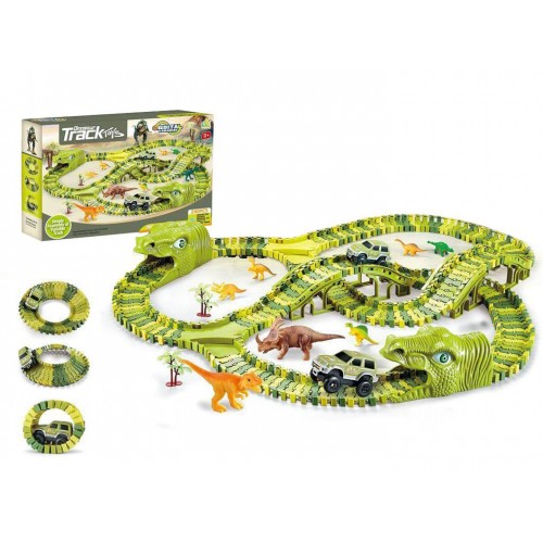 Skladacia dráha s dinosaurami + príslušenstvo