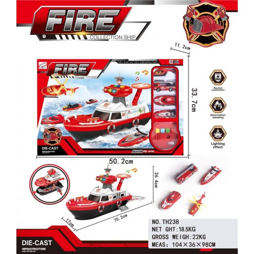 Hasičský čln so svetelnými a zvukovými funkciami