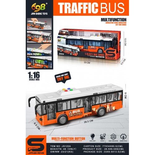 Autobus s otváracími dverami so svetelnými a zvukovými funkciami