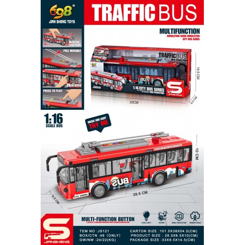 Mestský autobus červený 1:16