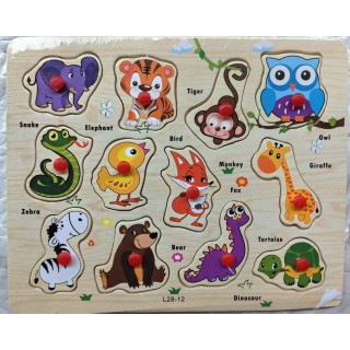 Drevená vzdelávacia tabuľa so zvieratami