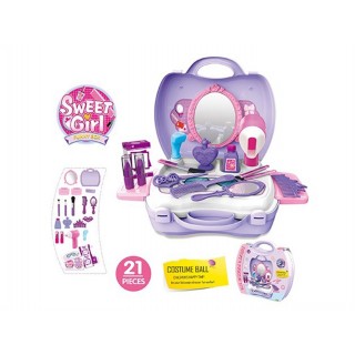 Prenosný kufrík s toaletným stolíkom pre malú princeznú + príslušenstvo