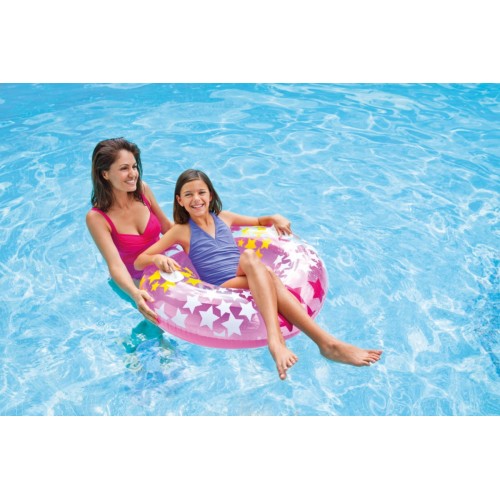 Plávací kruh Hviezda 91cm INTEX Ružový
