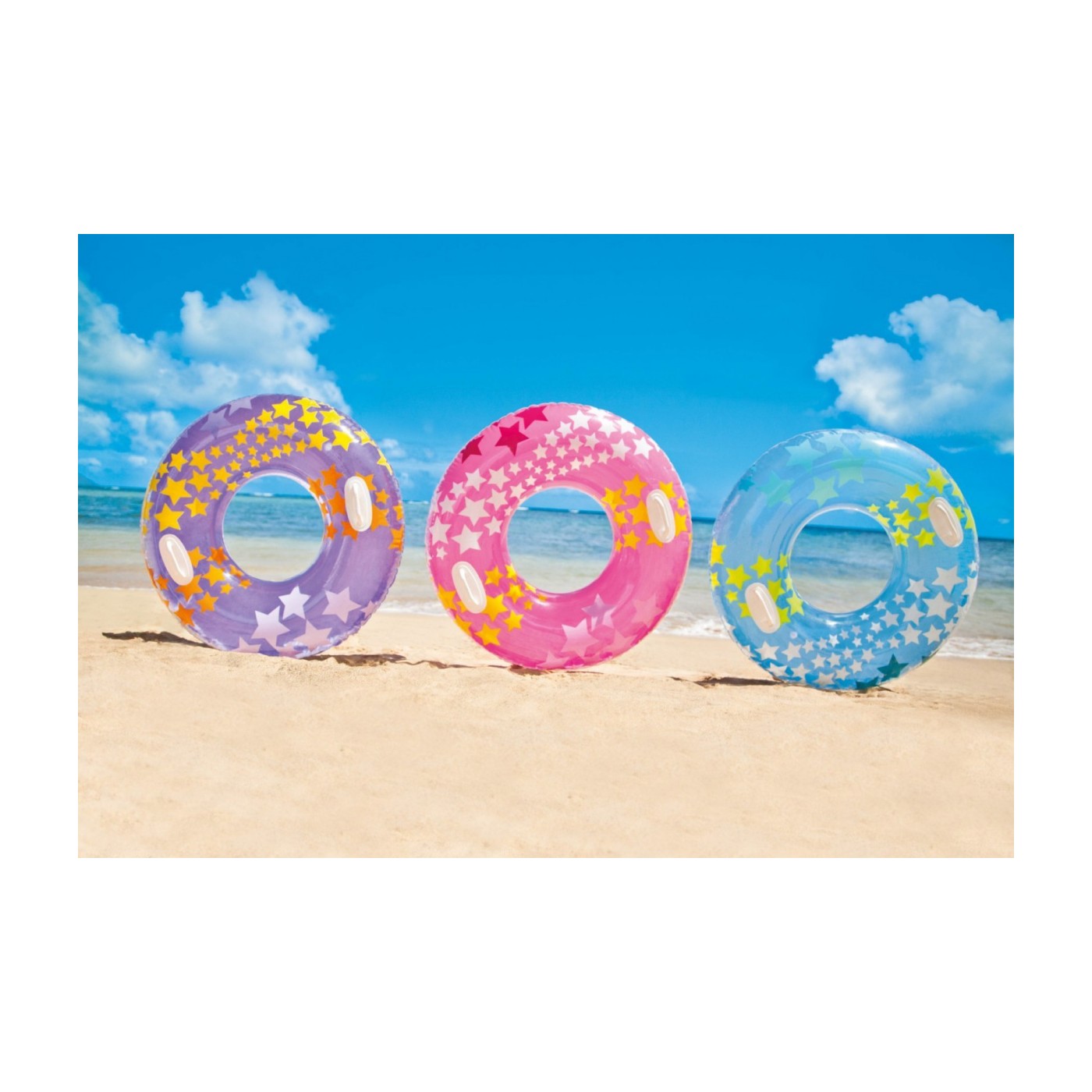 Plávací kruh Hviezda 91cm INTEX Ružový