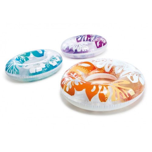 Plávací kruh Kvietkový Vír 91cm INTEX Modrý