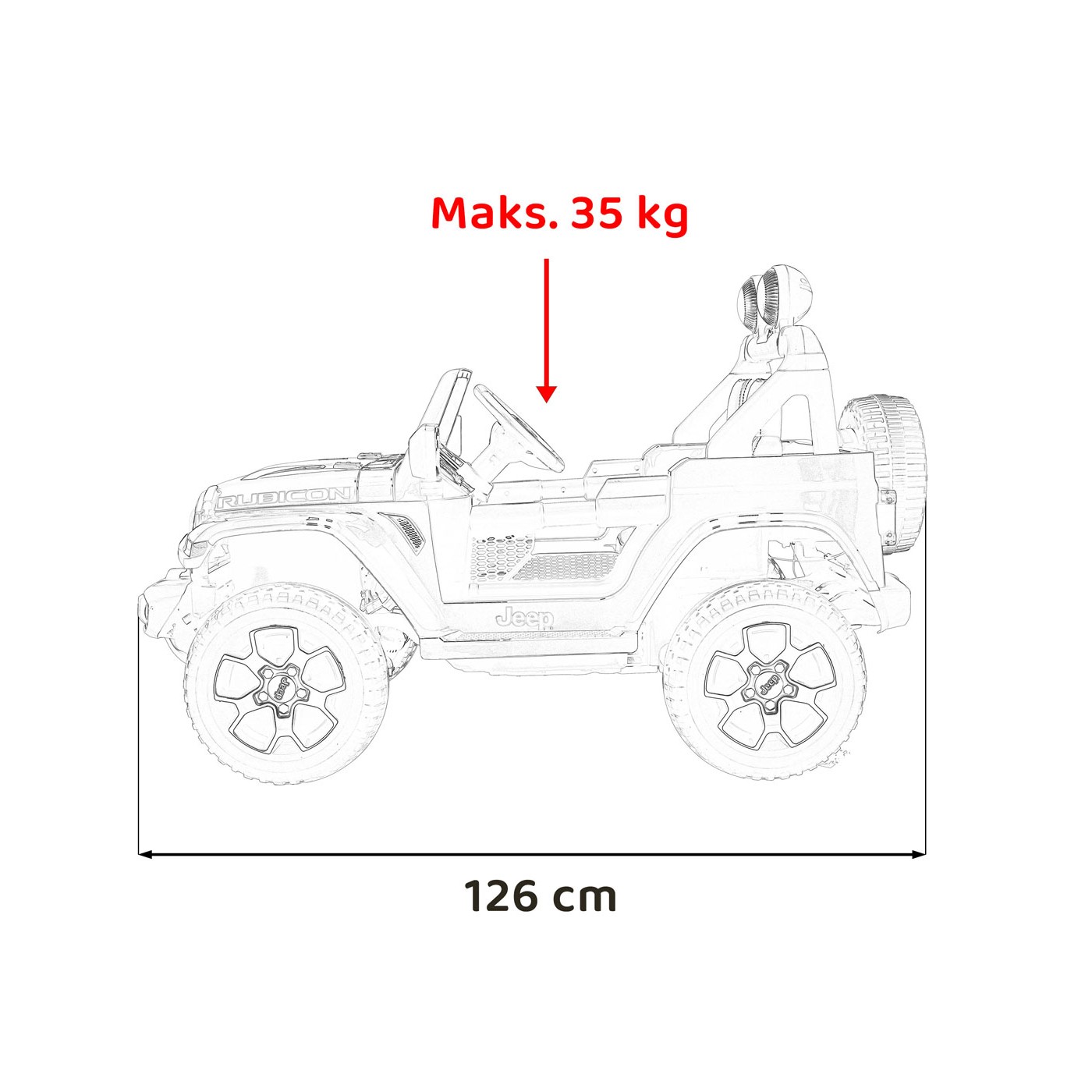 copy of Jeep Wrangler Rubicon na akumulator dla dzieci Zielony + Pilot + Radio MP3 LED + Koła EVA