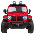 Jeep Wrangler Rubicon na batériu pre deti Červený + Ovládač + Rádio MP3 LED + Kolesá EVA