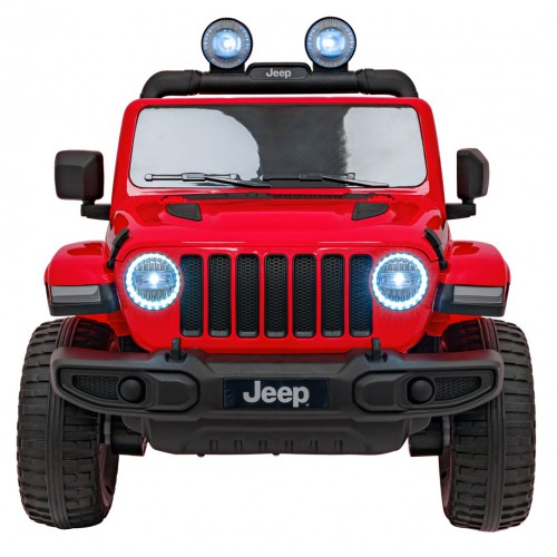 Jeep Wrangler Rubicon na batériu pre deti Červený + Ovládač + Rádio MP3 LED + Kolesá EVA
