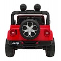 Jeep Wrangler Rubicon na batériu pre deti Červený + Ovládač + Rádio MP3 LED + Kolesá EVA