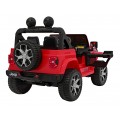Jeep Wrangler Rubicon na batériu pre deti Červený + Ovládač + Rádio MP3 LED + Kolesá EVA