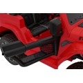 Jeep Wrangler Rubicon na batériu pre deti Červený + Ovládač + Rádio MP3 LED + Kolesá EVA