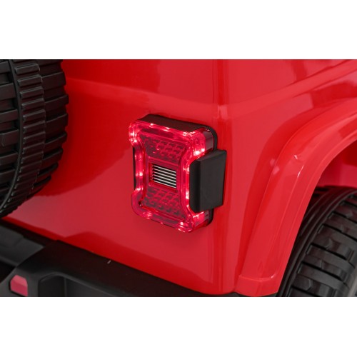 Jeep Wrangler Rubicon na batériu pre deti Červený + Ovládač + Rádio MP3 LED + Kolesá EVA