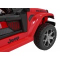 Jeep Wrangler Rubicon na batériu pre deti Červený + Ovládač + Rádio MP3 LED + Kolesá EVA