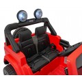 Jeep Wrangler Rubicon na batériu pre deti Červený + Ovládač + Rádio MP3 LED + Kolesá EVA