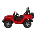 Jeep Wrangler Rubicon na batériu pre deti Červený + Ovládač + Rádio MP3 LED + Kolesá EVA