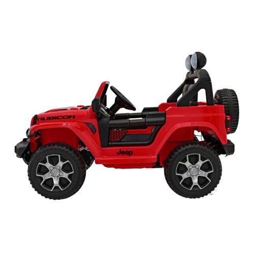 Jeep Wrangler Rubicon na batériu pre deti Červený + Ovládač + Rádio MP3 LED + Kolesá EVA