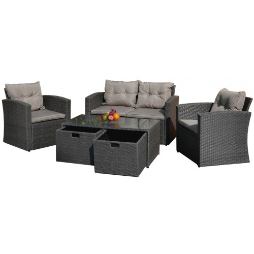 Súprava Záhradného Nábytku so Zásuvkami Technorattan