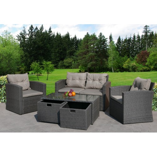 Súprava Záhradného Nábytku so Zásuvkami Technorattan