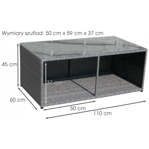 Súprava Záhradného Nábytku so Zásuvkami Technorattan