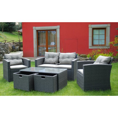 Súprava Záhradného Nábytku so Zásuvkami Technorattan